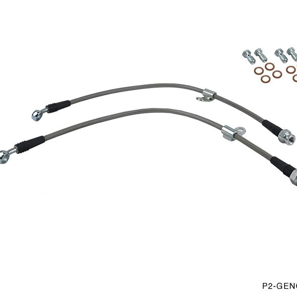 Phase 2 Motortrend (P2M) Stainless Steel Braided Front Brake Lines - Hyundai Genesis Coupe (2010-2011)