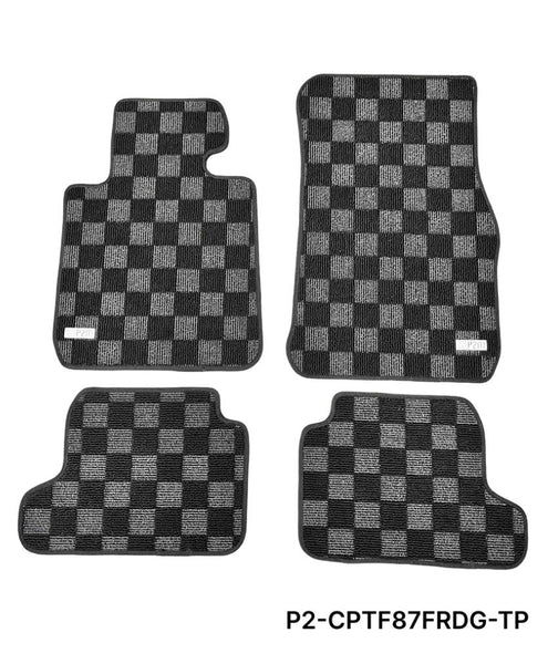 Phase 2 Motortrend (P2M) Checkered Carpet Race Floor Mats - BMW F22 2 Series & F87 M2