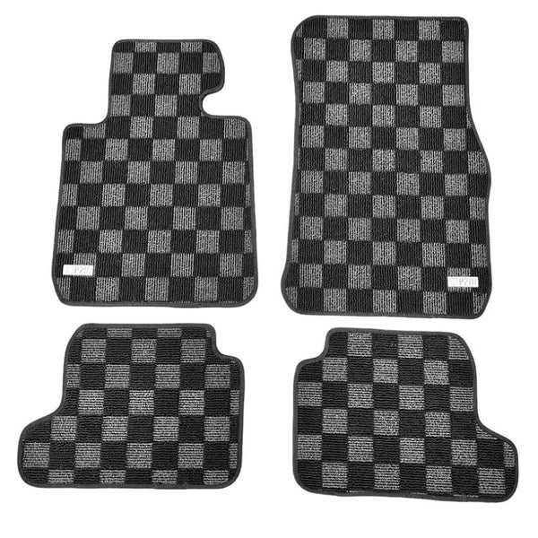 Phase 2 Motortrend (P2M) Checkered Carpet Race Floor Mats - BMW F22 2 Series & F87 M2