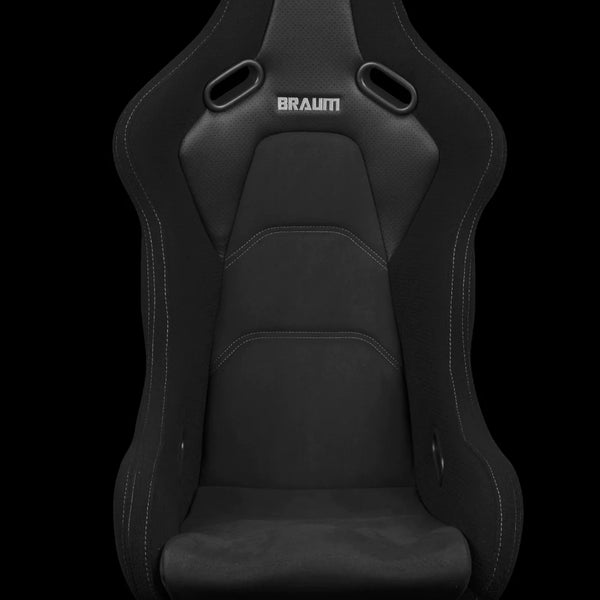 Braum Racing FALCON-S Series Fixed Back Bucket Composite Seat - Pair - Black Cloth / Grey Stitching