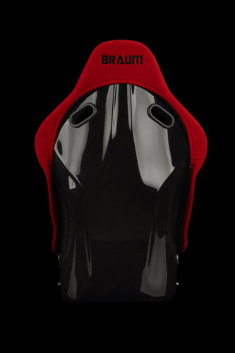 Braum Racing FALCON-S Series Fixed Back Bucket Composite Seat - Pair - Red Cloth / Alcantara Inserts