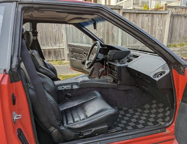 Phase 2 Motortrend (P2M) Checkered Carpet Race Floor Mats - Toyota MR-2 AW11 (1984-1989)