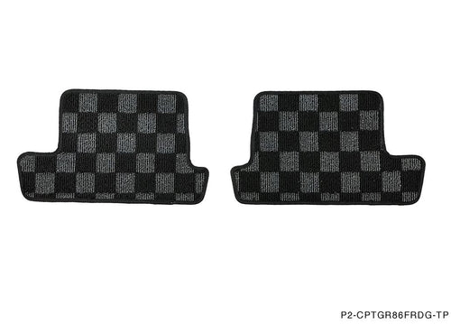 Phase 2 Motortrend (P2M) Front & Rear Checkered Race Carpet Floor Mats - Toyota GR86 (2022+)