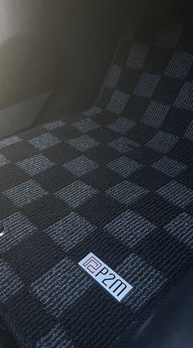 Phase 2 Motortrend (P2M) Checkered Carpet Race Floor Mats - Chevrolet C5 Corvette (1997-2004)