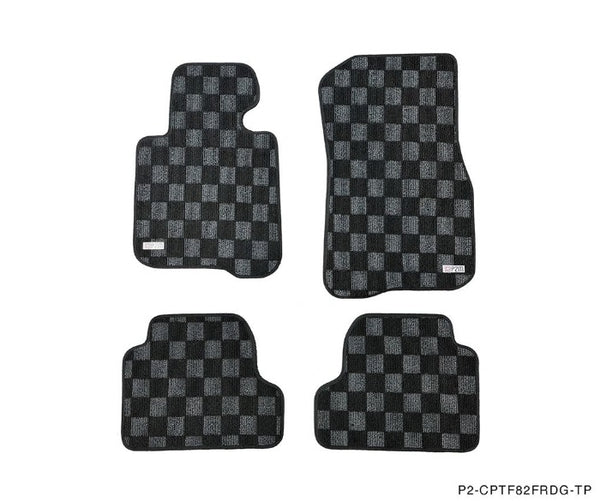 Phase 2 Motortrend (P2M) Checkered Carpet Race Floor Mats - BMW F82 4-Series Coupe (2014-2019)