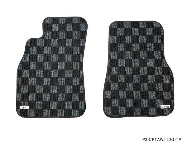 Phase 2 Motortrend (P2M) Checkered Carpet Race Floor Mats - Toyota MR-2 AW11 (1984-1989)