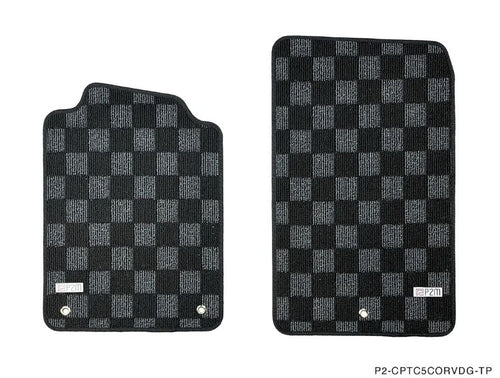 Phase 2 Motortrend (P2M) Checkered Carpet Race Floor Mats - Chevrolet C5 Corvette (1997-2004)