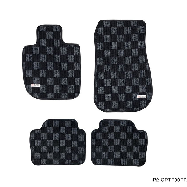 Phase 2 Motortrend (P2M) Checkered Carpet Race Floor Mats - BMW F30 3-Series (2011-2019)