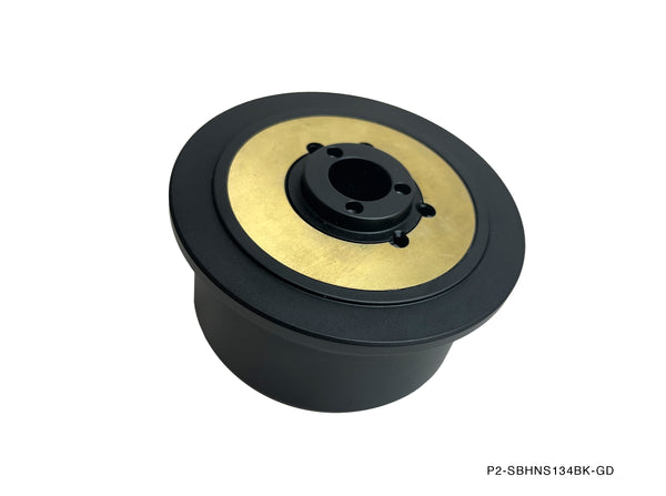 Phase 2 Motortrend (P2M) V2 Black Aluminum Steering Wheel BOSS Short Hub - Nissan 240sx S13 S14 (1989-1998)