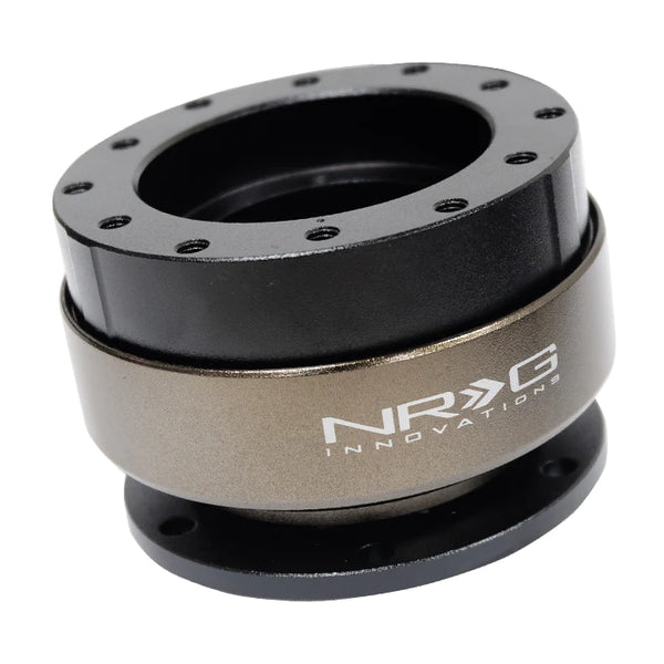 NRG Gen 2 Black Body w/ Titanium Ring Steering Wheel Quick Release Hub Kit - Universal Fitment