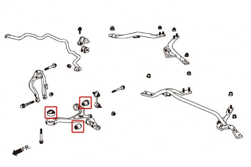 Megan Racing Front Lower Control Arm Bushings Kit - Acura TL / TSX (2004-2008) / Honda Accord (2003-2007)