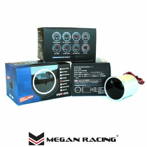 Megan Racing V1 Universal 52mm Black Face LED Oil Temp Meter Gauge in Celsius