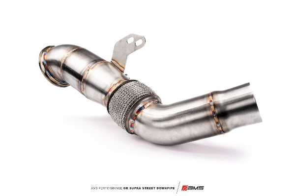 AMS Performance Street Downpipe w/GESI Catalytic Converter - Toyota A90 Supra 3.0T (2020+)