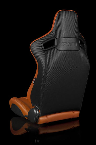 Braum Racing Elite-X Series Sport Reclinable Seats - British Tan w/ Black Stitching - Pair