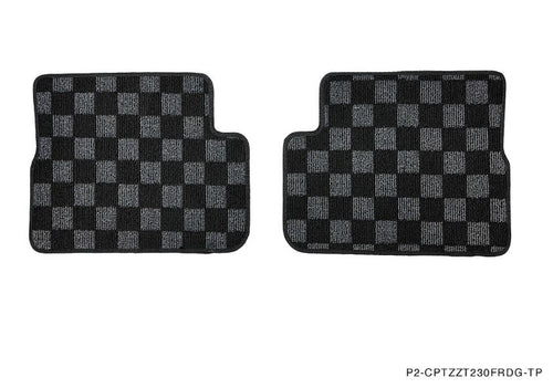 Phase 2 Motortrend (P2M) Checkered Carpet Race Floor Mats Front & Rear - Toyota Celica ZZT230 (1999-2006)