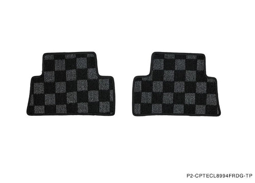 Phase 2 Motortrend (P2M) Checkered Carpet Race Floor Mats Front & Rear - Mitsubishi Eclipse (D21/22/27) (1989-1994)