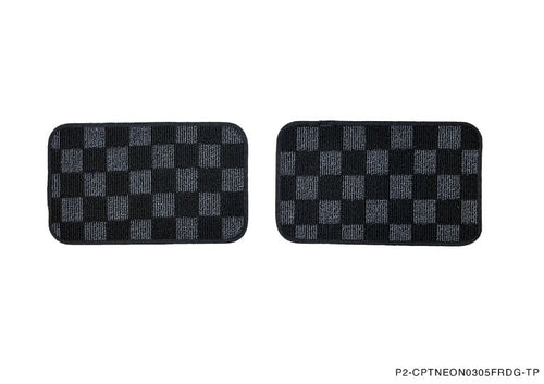 Phase 2 Motortrend (P2M) Checkered Flag Race Carpet Floor Mats Front & Rear - Dodge Neon SRT4 (2003-2005)