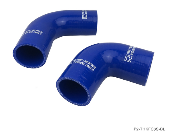 Phase 2 Motortrend (P2M) 4 Ply Silicone Turbo Hose Kit - Blue - Mazda RX-7 FC3S 13B (1985-1991)