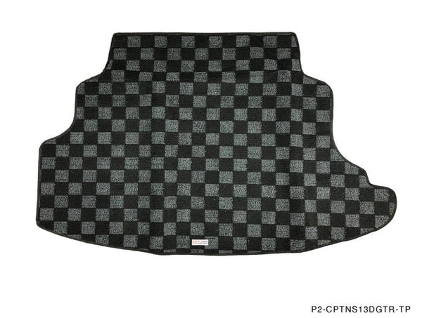 Phase 2 Motortrend (P2M) Checkered Flag Race Rear Carpet Trunk Mat - Nissan 240sx S13 Silvia Coupe (1989-1994)