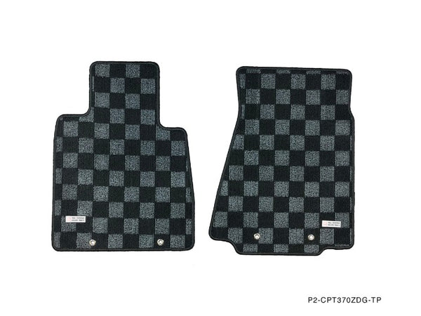 P2M Checkered Race Floor Mats  2009-2021 Nissan 370Z Z34 (P2