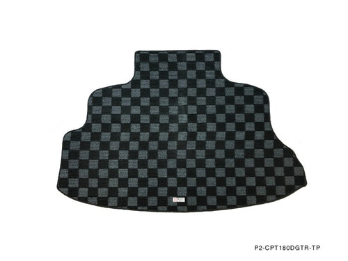 Phase 2 Motortrend (P2M) Checkered Flag Race Rear Carpet Trunk Mat - Nissan 180sx 240sx S13 Hatchback (1989-1994)