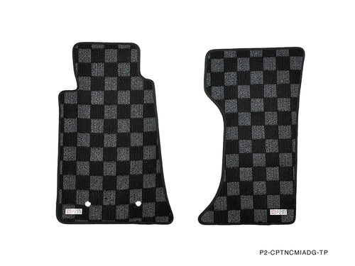 Phase 2 Motortrend (P2M) Checkered Flag Race Carpet Floor Mats - Mazda Miata NC (2006-2015)