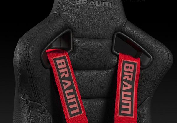 BRAUM Racing 6 Point 3" FIA Certified Racing Single Harness - RED