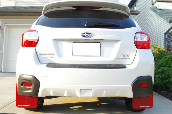 Rally Armor UR Red w/ White Logo Mud Flaps Set of 4 - Subaru XV Crosstrek (2013-2017)